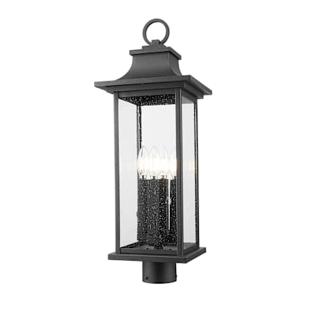 Z-Lite Tiberius 4 Light 26" Tall Post Light Black