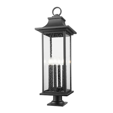 Z-Lite Tiberius 6 Light 37" Tall Pier Mount Post Light Black