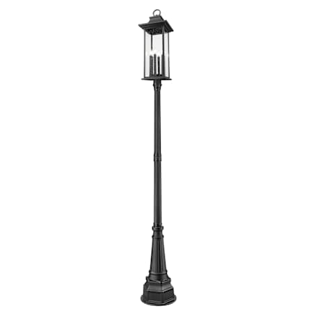 Z-Lite Tiberius 6 Light 117" Tall Post Light Black