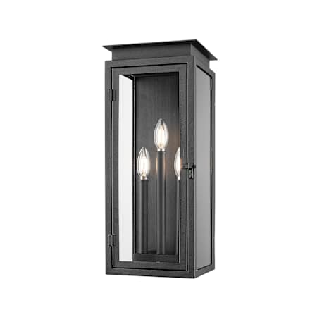 Z-Lite Nova 3 Light 21" Tall Outdoor Wall Sconce Black