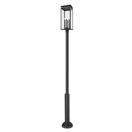 Z-Lite Nova 4 Light 123" Tall Post Light Black