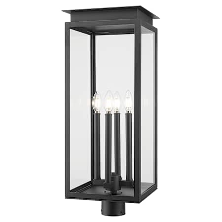 Z-Lite Nova 4 Light 28" Tall Post Light Black