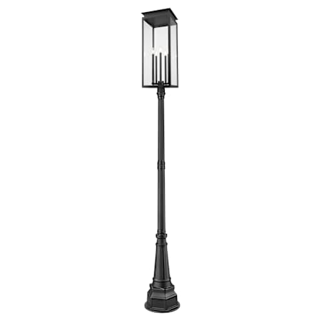 Z-Lite Nova 5 Light 117" Tall Post Light Black