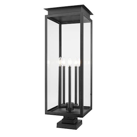 Z-Lite Nova 5 Light 37" Tall Pier Mount Post Light Black