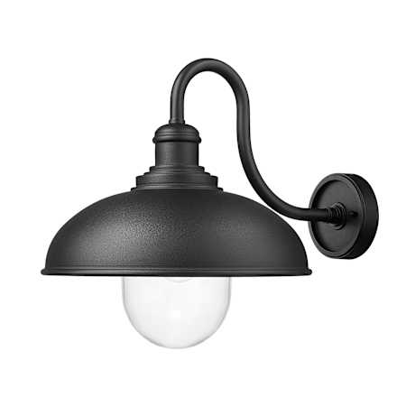 Z-Lite RLM 16" Tall Outdoor Wall Sconce with Glass Shade Sand Black