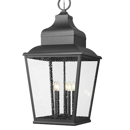 Z-Lite Raphael 5 Light 18" Wide Outdoor Taper Candle Pendant Sand Black
