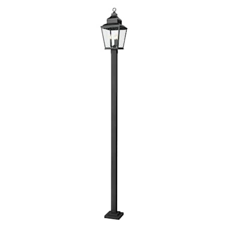 Z-Lite Raphael 3 Light 121" Tall Post Light Sand Black