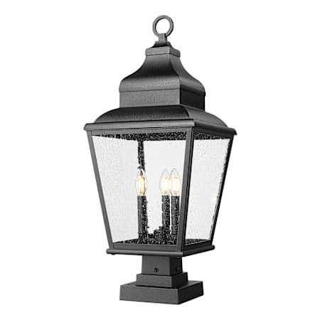 Z-Lite Raphael 3 Light 29" Tall Pier Mount Post Light Sand Black