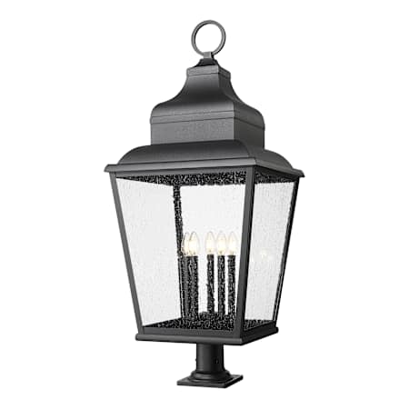 Z-Lite Raphael 5 Light 43" Tall Pier Mount Post Light with Round Base Sand Black
