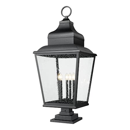 Z-Lite Raphael 5 Light 43" Tall Pier Mount Post Light with Square Base Sand Black