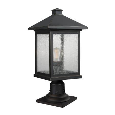 Z-Lite Portland 20.25" Tall 1 Light Outdoor Lantern Pier Mount Marine Grade Light Oil Rubbed Bronze