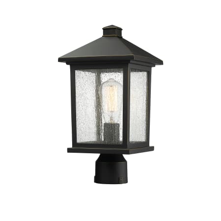 Z-Lite Portland 16" Tall 1 Light Outdoor Lantern Post Light Oil Rubbed Bronze