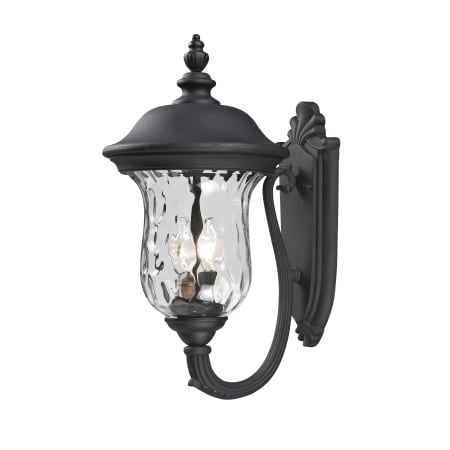 Z-Lite Armstrong 19" Tall 2 Light Wall Sconce with Clear Water Glass Black