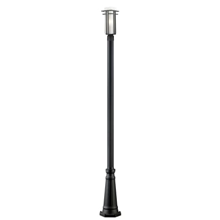 Z-Lite Abbey 1 Light Outdoor Post Light with Matte Opal Shade Black