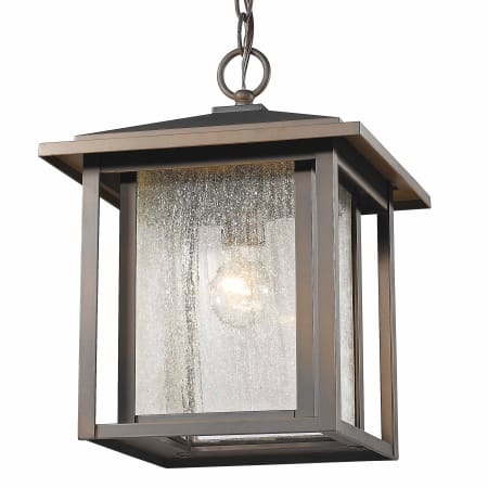 Z-Lite Aspen Single Light 11" Wide Outdoor Pendant Oil Rubbed Bronze