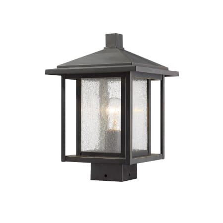 Z-Lite Aspen Single Light 13" Tall Outdoor Single Head Post Light Oil Rubbed Bronze