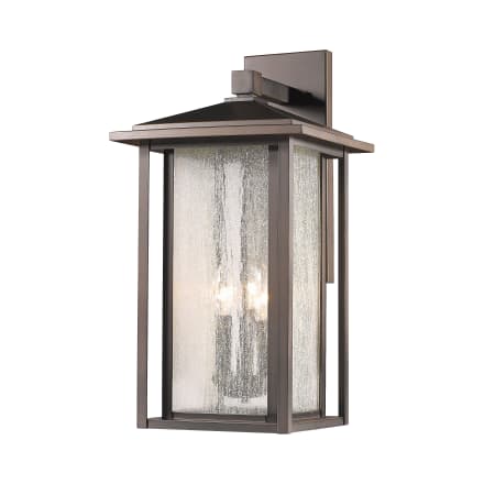 Z-Lite Aspen 21" Tall 3 Light Dual Frame Wall Sconce with Seedy Glass Oil Rubbed Bronze