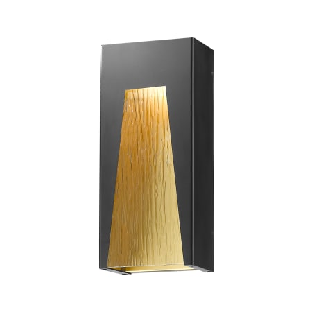 Z-Lite Millenial 18" Tall LED Wall Sconce with Ribbed, Chiseled or Seedy Glass - 3000K Black / Gold / Chiseled Glass