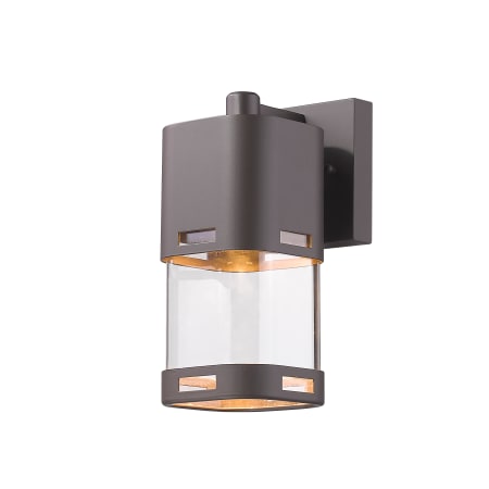Z-Lite Lestat 9" Tall LED Wall Sconce with Clear Cylinder Glass - 2700K Deep Bronze