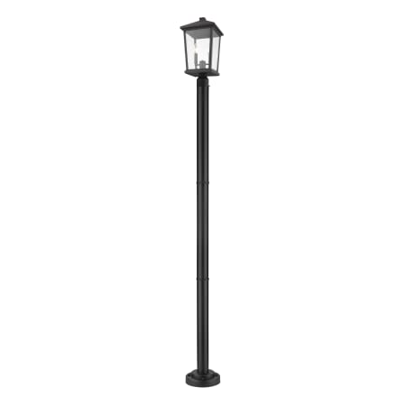 Z-Lite Beacon 2 Light 83" Tall Outdoor Single Head Post Light Black