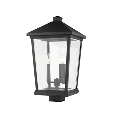 Z-Lite Beacon 3 Light 22" Tall Outdoor Single Head Marine Grade Post Light Black