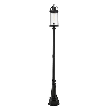 Z-Lite Roundhouse 113" Tall Outdoor Single Head Post Light Black