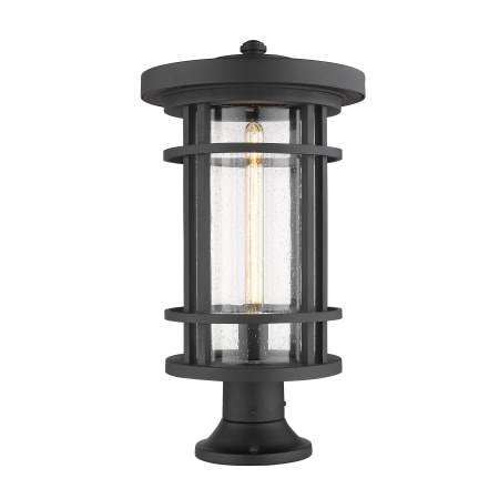 Z-Lite Jordan 22" Tall Outdoor Pier Mount Post Light with Square Post Mount Black