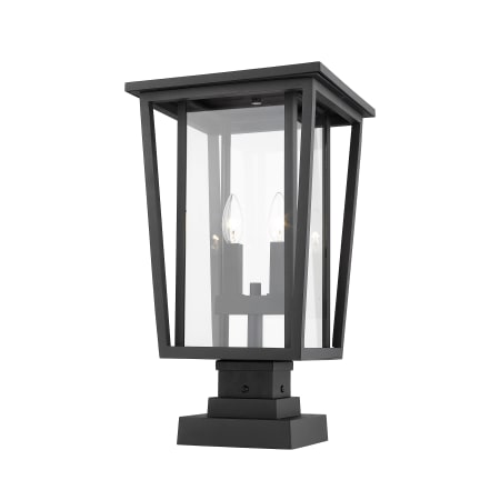Z-Lite Seoul 2 Light 21" Tall Outdoor Pier Mount Post Light Black