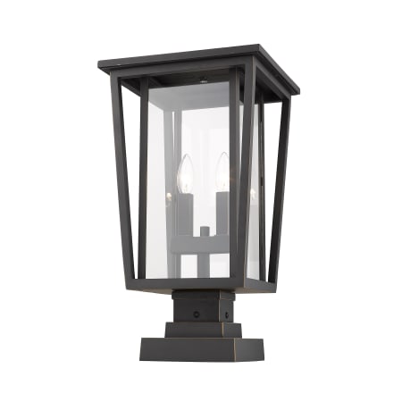 Z-Lite Seoul 2 Light 21" Tall Outdoor Pier Mount Post Light Oil Rubbed Bronze