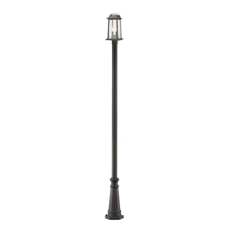 Z-Lite Millworks 2 Light 110" Tall Outdoor Single Head Post Light with 10" Base Oil Rubbed Bronze