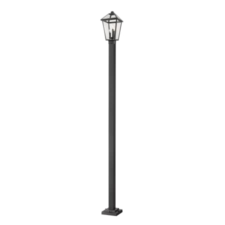 Z-Lite Talbot 3 Light 114" Tall Outdoor Single Head Post Light with Square Base Black