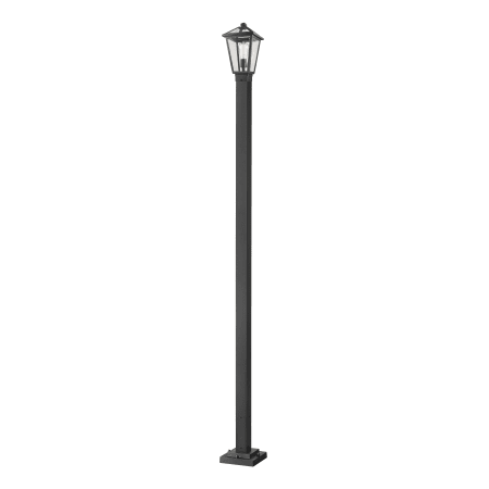 Z-Lite Talbot 110" Tall Outdoor Single Head Post Light with Square Base Black