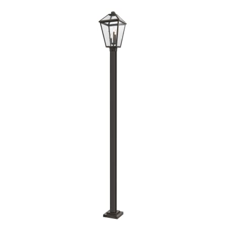 Z-Lite Talbot 3 Light 117" Tall Outdoor Single Head Post Light with Square Base Rubbed Bronze