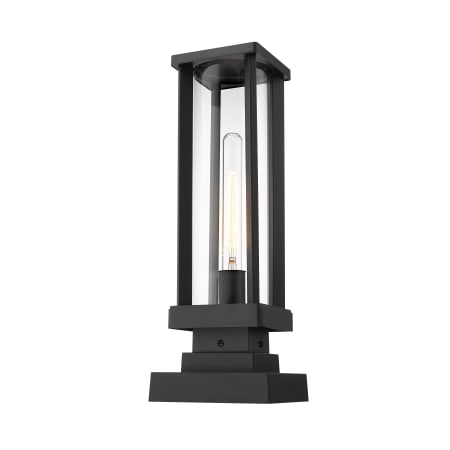 Z-Lite Glenwood 18" Tall Outdoor Pier Mount Post Light Black