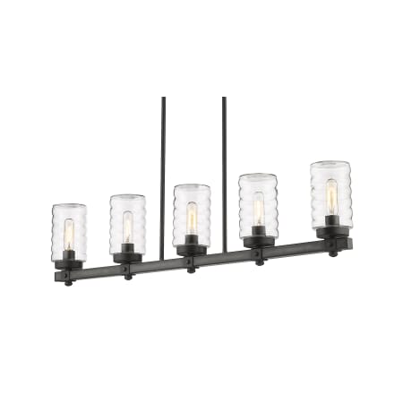 Z-Lite Tahoe 5 Light 5" Wide Outdoor Pillar Candle Linear Chandelier Ashen Barnboard