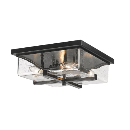 Z-Lite Sana 4 Light 12" Wide Outdoor Flush Mount Square Ceiling Fixture Black