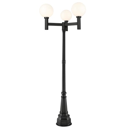Z-Lite Laurent 3 Light 108" Tall Post Light with Shades Black