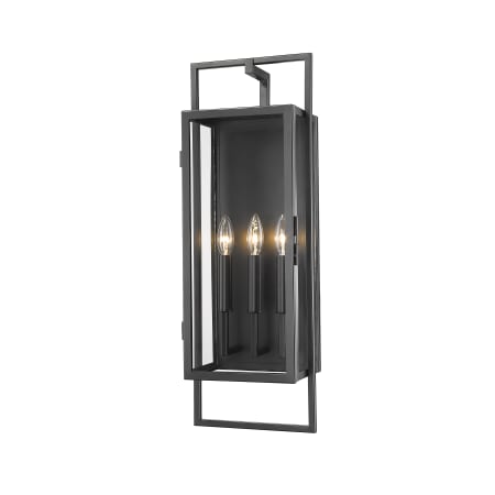 Z-Lite Lucian 3 Light 27" Tall Outdoor Wall Sconce Black