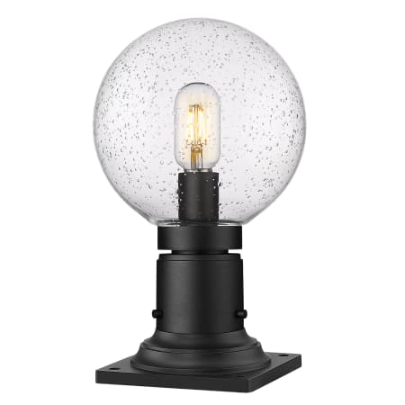 Z-Lite Laurent 14" Tall Pier Mount Post Light with Globe Shade Black
