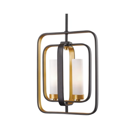 Z-Lite Aideen 2 Light 11" Wide Multi Light Pendant with Frosted Glass Shade Bronze Gold