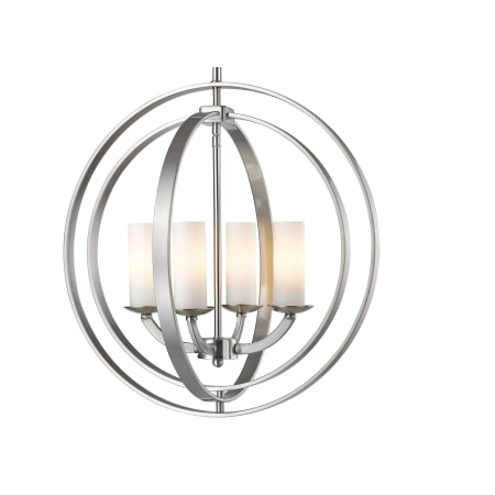 Z-Lite Ashling 4 Light 19" Wide Globe Chandelier with Matte Opal Glass Shades Brushed Nickel