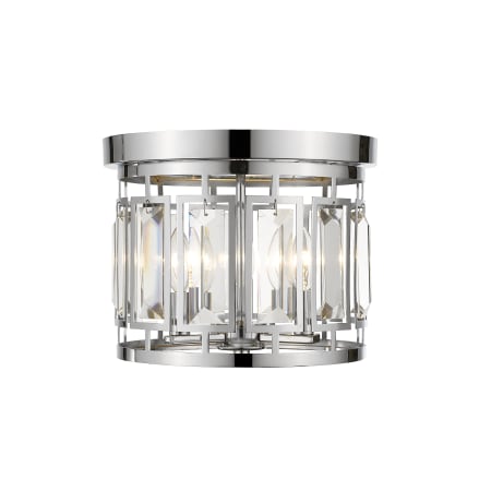 Z-Lite Mersesse 3 Light 13" Wide Cut Crystal Flush Mount Drum Ceiling Light Chrome