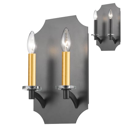 Z-Lite Zander 2 Light 13" Wide Wall Sconce Bronze