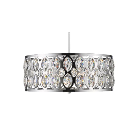 Z-Lite Dealey 6 Light 23" Wide Crystal Drum Chandelier Chrome