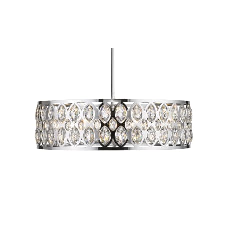 Z-Lite Dealey 8 Light 30" Wide Crystal Drum Chandelier Chrome