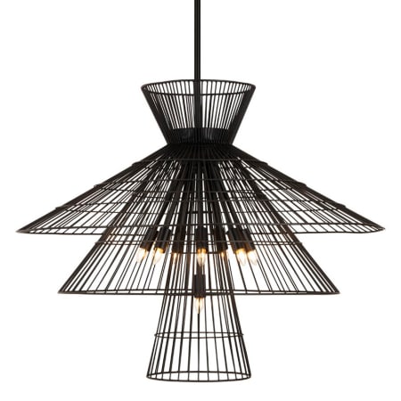 Z-Lite Alito 8 Light 35" Wide Cage Pendant Matte Black