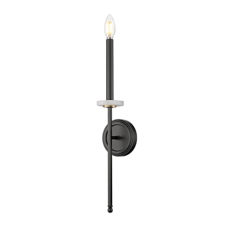 Z-Lite Gaultier 21" Tall Wall Sconce Matte Black / Modern Gold