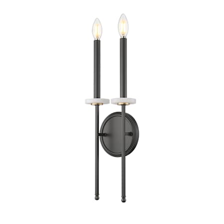Z-Lite Gaultier 2 Light 21" Tall Wall Sconce Matte Black / Modern Gold