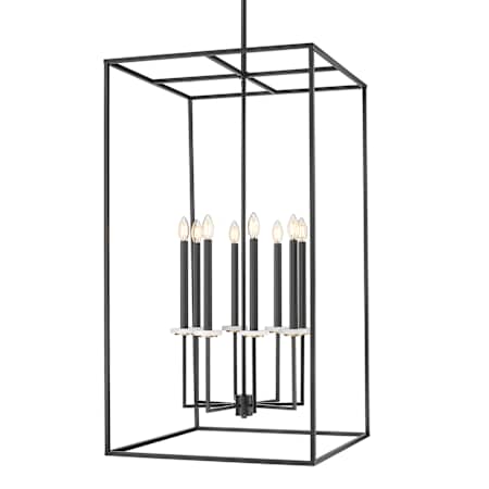 Z-Lite Gaultier 8 Light 24" Wide Crystal Pendant Matte Black / Modern Gold
