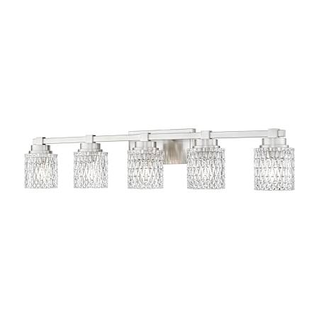 Z-Lite Jacqueline 5 Light 40" Wide Vanity Light Brushed Nickel